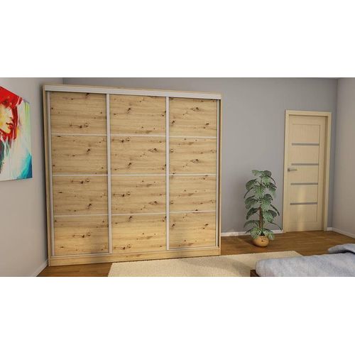 Schiebetürenschrank 3D/210 in Eiche Artisan mit Premium-Beschlägen