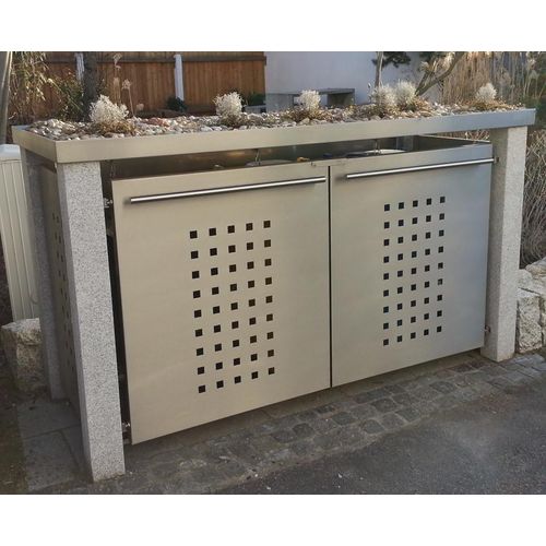 Mülltonnenbox Typ-SW, 3x 240l, Türfarbe Edelstahl
