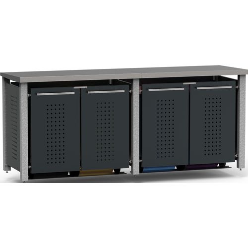 Mülltonnenbox Typ-ND, 4x 120l, Türfarbe Anthrazit