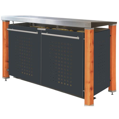 Müllbox Typ-HD, 3x 240l, Türfarbe Anthrazit