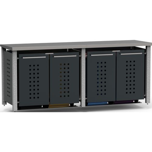 Mülltonnenbox Typ-ND, 4x 120l, Türfarbe Anthrazit
