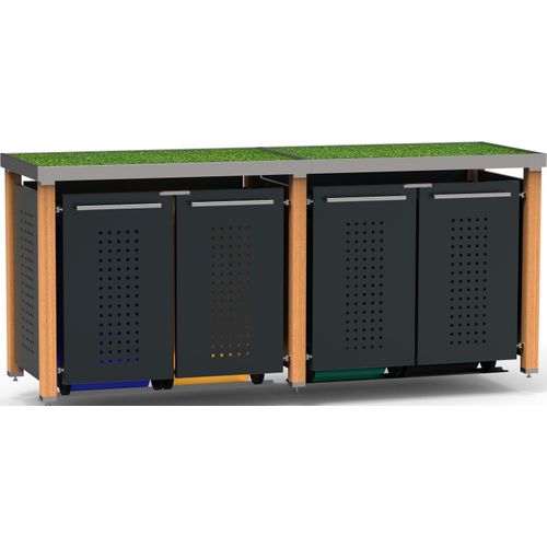 Müllbox Typ-HW, 4x 120l, Türfarbe Anthrazit