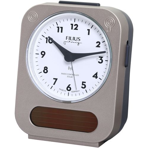 Funkwecker FILIUS ZEITDESIGN, rosa (roségoldfarben, grau), Wecker, Solar, Beleuchtung, Made in Germany, Schlafzimmer