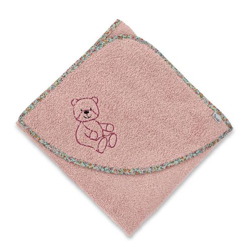 Sterntaler Kapuzenbadetuch Baylee Rose , Altrosa , Textil , Bär , 100x0.5x100 cm , saugfähig, Aufhängeschlaufe, durchgefärbt, angenehm weich,