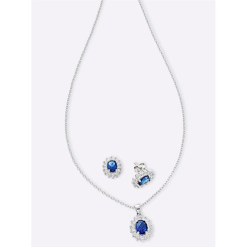 Ketten-Set LADY, silber (silber 925), Halsketten, Damen, N-Groesse, Glas Silber 925 (Sterlingsilber), Glas, Silber 925 (Sterlingsilber)