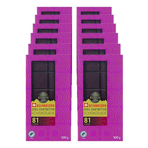 Schokoliebe Choco Edition Edelbitter Schokolade 81% 100 g, 12er Pack