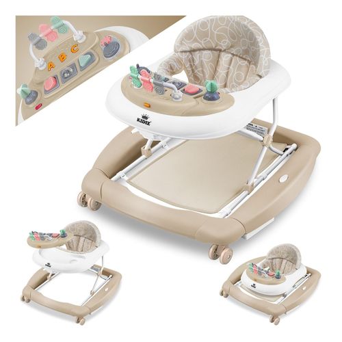 KIDIZ® 4in1 Lauflernhilfe Babywalker Spiel- und Lauflernwagen Gehfrei - Schaukelfunktion Babywippe mit Rollen, Licht, Musik ,Spielecenter Esstisch Laufstuhl Laufhilfe babys ab 6 Monaten Klappbar