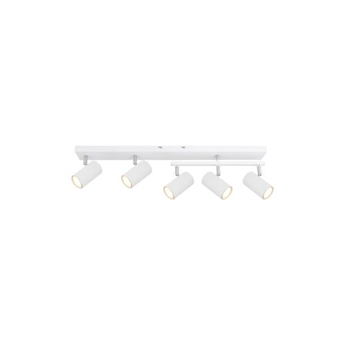 Deckenlampe, Metall, weiß, 5 flammig, L 70cm