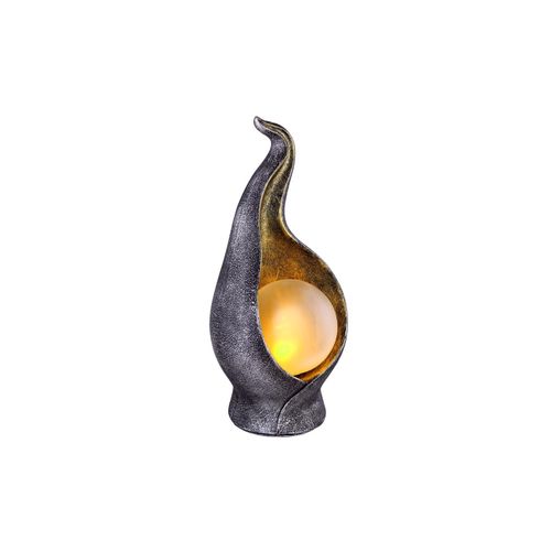 LED Gartenleuchte, Silber, Gold, Leuchtkugel, H 26,5cm