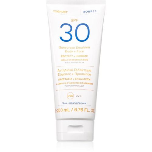 Korres Yoghurt Sunscreen Bruiningsemulsie voor Gezicht en Lichaam SPF 30 200 ml
