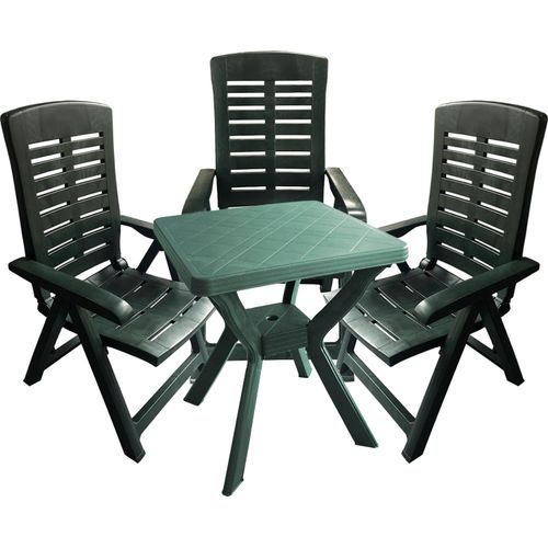 Kunststoff Sitzgarnitur Gartengarnitur Bistro Set 4-teilig Grün