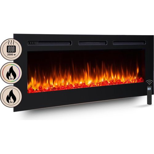Elektrokamin BALDERIA Fiamma 60 - Einbaukamin, Heizung 2000W - Schwarz