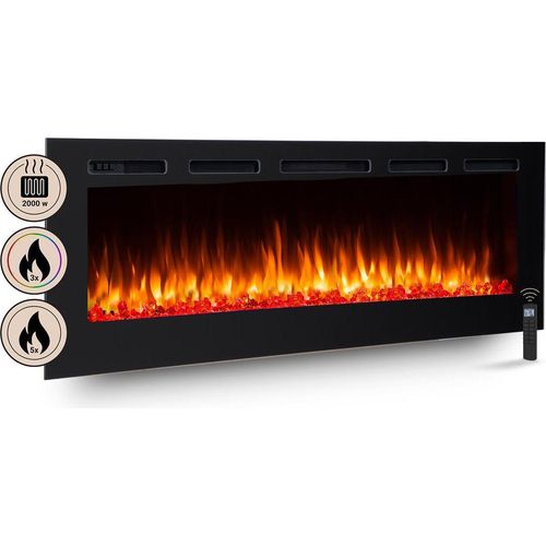 Elektrokamin BALDERIA Fiamma 68 - Einbaukamin, Heizung 2000W - Schwarz