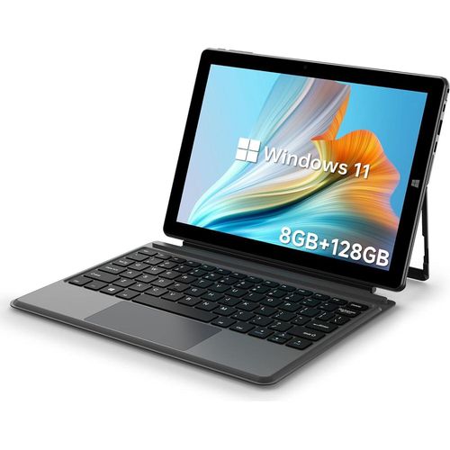 Tablet-PC mit Tastatur Windows 11, Tablet-Laptop 10,5 Zoll, Celeron N4120, 8 GB RAM, 128 GB SSD, FHD IPS-Display 1920 x 1280, 2,4 G + 5 G WLAN