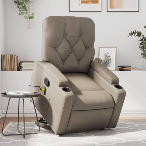 Massagesessel mit Aufstehhilfe Cappuccino-Braun Kunstleder 3204785