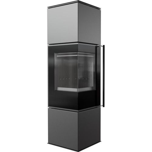 Kaminofen aus Stahl KRATKI REN/M links Ø 150 7 kW schwarz Verkleidung mit Türfeder