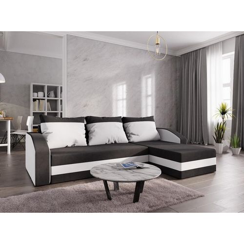 Ecksofa CHIARA – Schwarz/Weiß