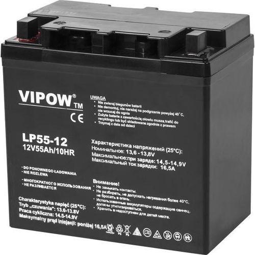 Batterie 12V 55Ah Gel Vipow USV-Stromversorgung PIEC