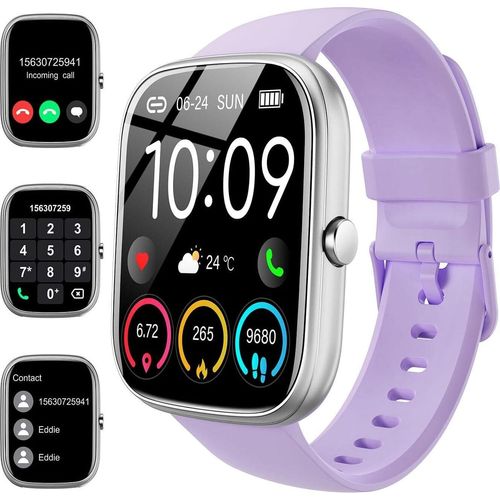 Smartwatch Damen mit Telefonfunktion, Fitnessuhr 113+ Sportmodi, IP68 Wasserdicht, Sportuhr mit Herzfrequenz Schlafmonitor Schrittzähler