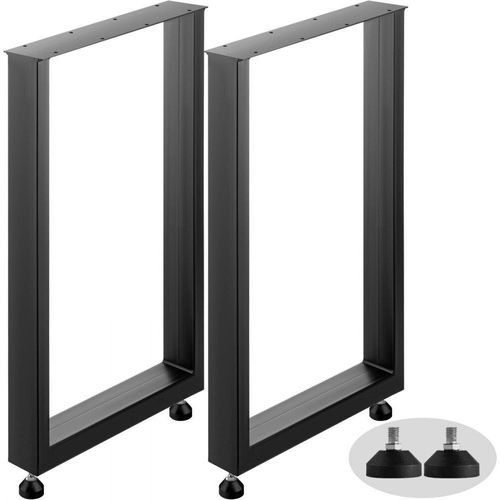Tischbeine Metall Tischgestell - Schwarz - Tischfüße Metall - 60x72cm - Tischkufen - Tischbein Stahl - Schwarz