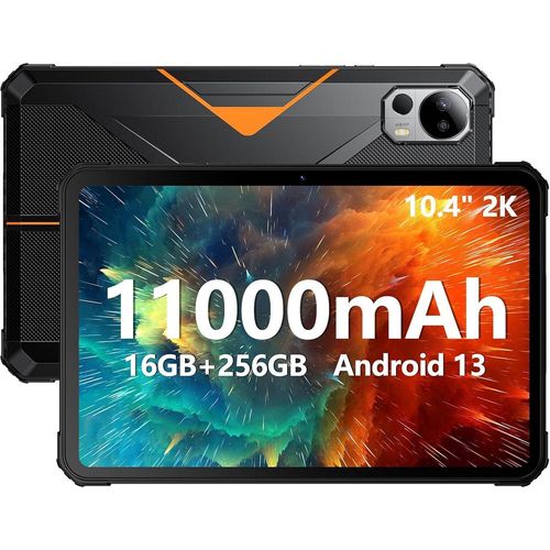 Tablet Android 13, 16GB RAM + 256GB ROM(1TB Erweiterbar), Tablet 10.4 Zoll FHD+ 2K, 11000mAh Akku Robustes Tablet PC, IP68 Wasserdicht Tablet, 48MP