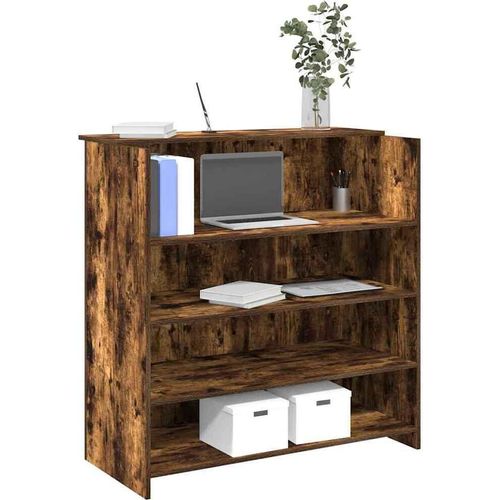 Möbel Empfangstheke Räuchereiche 100x50x103,5 cm Holzwerkstoff - Schreibtische 3324164