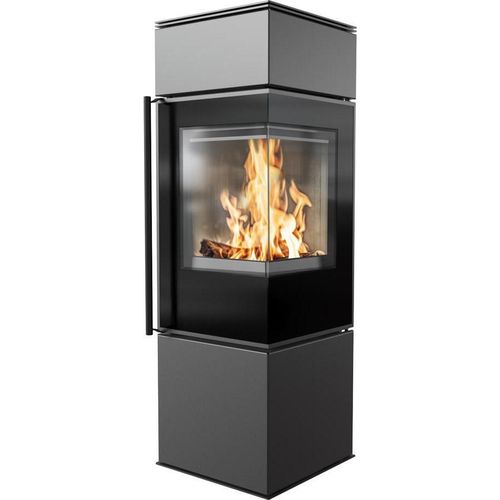 Kaminofen aus Stahl KRATKI REN/S rechts Ø 150 7 kW schwarz Verkleidung