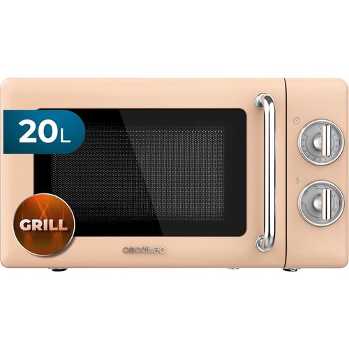 Mikrowelle mit Grill Proclean 3110 Retro Beige Mechanische, 700 W in 6 Stufen, Timer bis zu 30 Minuten, Auftaumodus, Vintage-Design in Beige