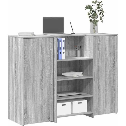 Empfangstheke Grau Sonoma 135x50x103,5 cm Holzwerkstoff