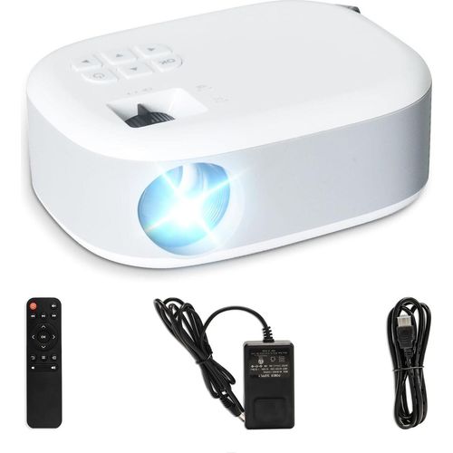 LQWELL Mini Beamer, Tragbarer Projektor, Full HD 1080P, 15000L Videoprojektor, für Heimkino/XBOX/PS5/PS4/PC/Handy, Kompatibel mit HD/USB/AV/Headphone