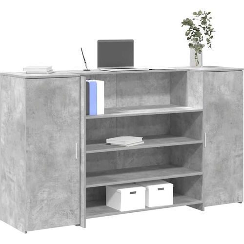 Empfangstheke Betongrau 180x50x103,5 cm Holzwerkstoff