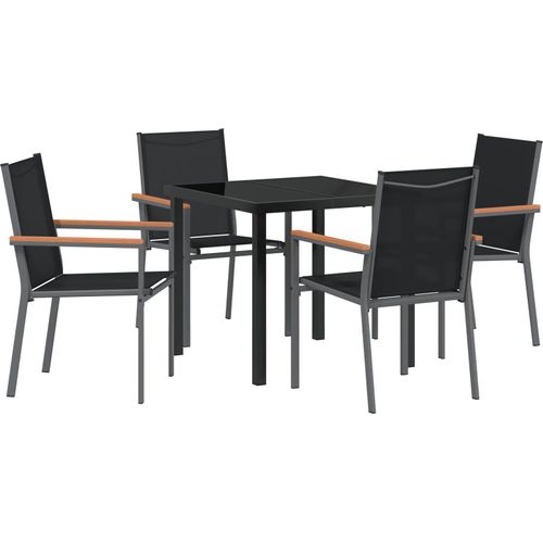 Set aus 3 Schwarz, Gartenstühle DesignMöbel Neu