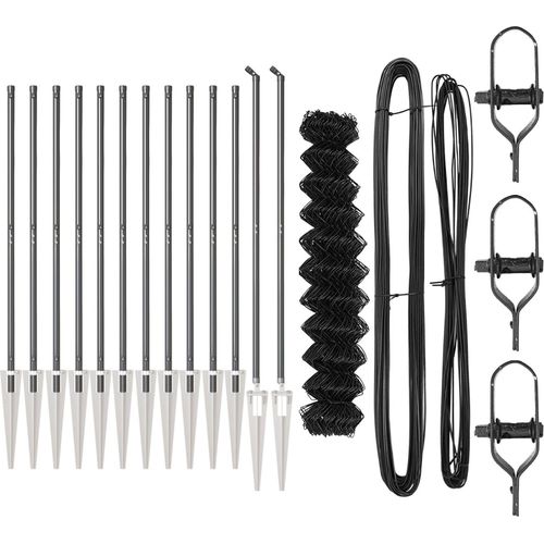 Drahtzaun mit 13 Spike-Posts 1.4x25 m verzinkter Stahl, Drahtzäune DesignMöbel Neu