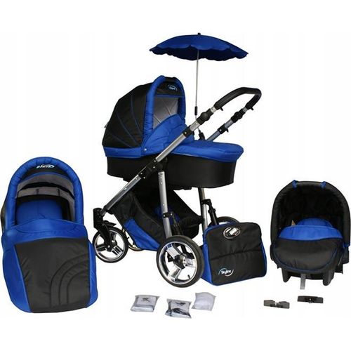 3-in-1 Multifunktionaler Kinderwagen mit Zubehör und Kinderautositz - Skyline Pluto Farbe 6