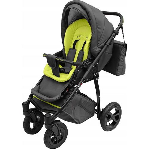 Kinderwagen GTR Spaziergang - Modell 04 Grün, Luftreifen, Wendegriff, Sonnenverdeck