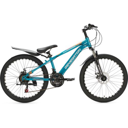 Generation M-760 Mountainbike 24 Zoll – Hellblau mit Schutzblechen
