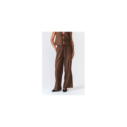 Leinen Pants - Braun - TeeShoppen