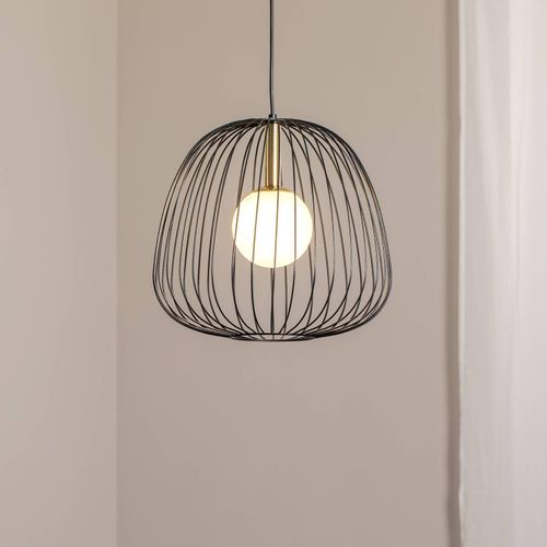 Hängeleuchte Bell M, Ø 33 cm, 1-flammig, schwarz/gold/weiß