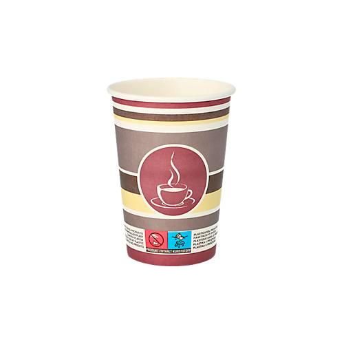Trinkbecher Papstar To Go, Einweg, 0,25 l, Ø 90 x H 92 mm, FSC®-zertifiziert, Pappe, farbig, 50 Stück