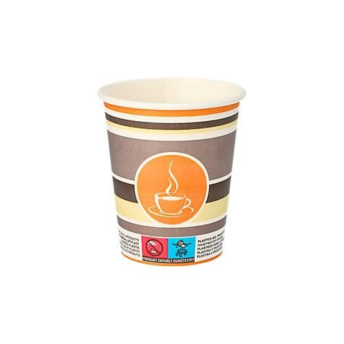 Trinkbecher Papstar To Go, Einweg, 0,2 l, Ø 90 x H 92 mm, FSC®-zertifiziert, Pappe, farbig, 50 Stück