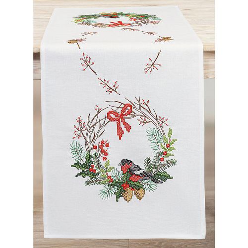 Stickläufer "Dompfaff Winter"