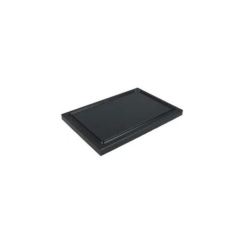 Schneidebrett mit Saftrille, HDPE schwarz - 29,5x19,5cm