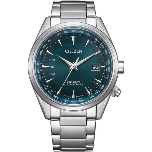 Funkuhr CITIZEN, silber (silberfarben), Armbanduhren, Herren, Armbanduhr, Herrenuhr, Solar, Edelstahlarmband, Saphirglas, Datum