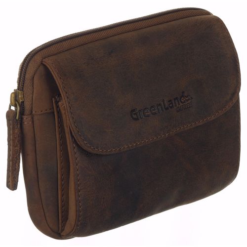 Gürteltasche GREENLAND NATURE, Damen, Gr. B/H/T: 19cm x 14cm x 6cm, braun, Rindsleder, used, Taschen, robust