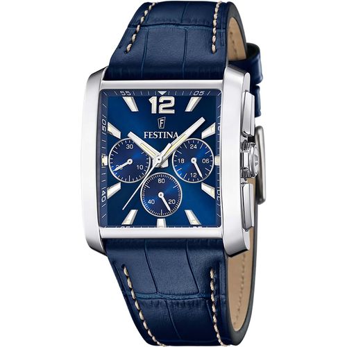 Chronograph FESTINA, blau, Armbanduhren, Herren, Armbanduhr, Quarzuhr, Herrenuhr, Stoppfunktion, Edelstahlarmband