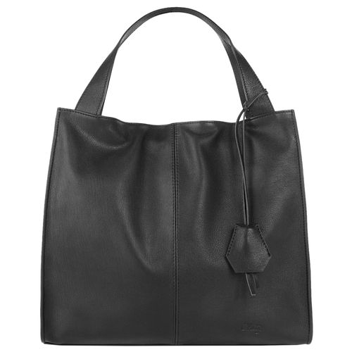 Shopper CLUTY, Damen, Gr. B/H/T: 40cm x 40cm x 12cm onesize, schwarz, Leder, gemustert, Taschen, echt Leder, Made in Italy