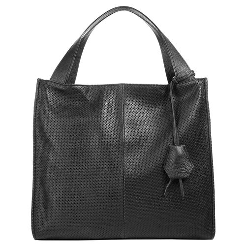 Shopper CLUTY, Damen, Gr. B/H/T: 38cm x 28cm x 10cm onesize, schwarz, Leder, Strukturmuster, Taschen, echt Leder, Made in Italy