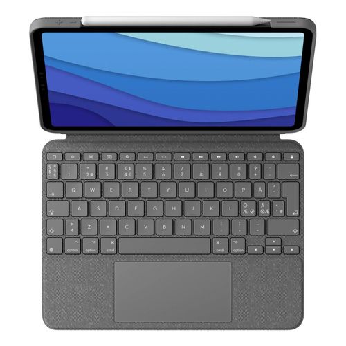 Logitech Combo Touch - Tastatur und Foliohülle - mit Trackpad - hintergrundbeleuchtet - Apple Smart connector - QWERTY - Pan-Nordic - Oxford Gray - für Apple 11-inch iPad Pro (1. Generation, 2. Generation, 3. Generation)