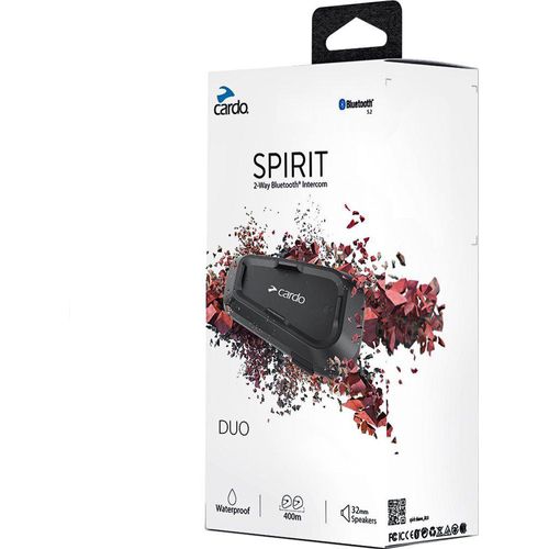 Cardo Spirit Duo Motorrad-Gegensprechanlagen-Kit Bluetooth Spirit Schwarz Zweierpackung