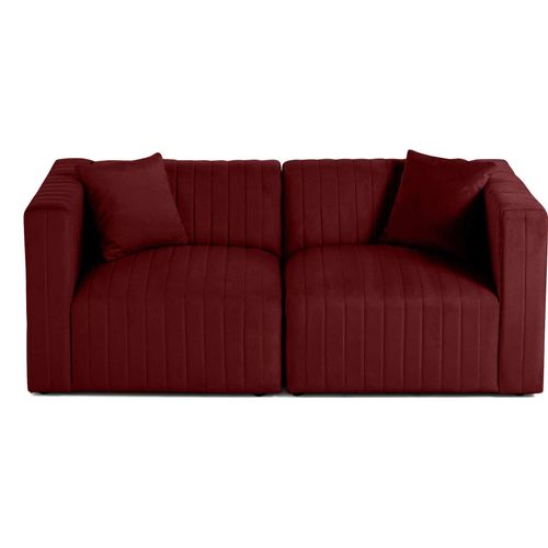Lisa Design Nova - 2-Sitzer modulares Sofa - aus Samt , Rot